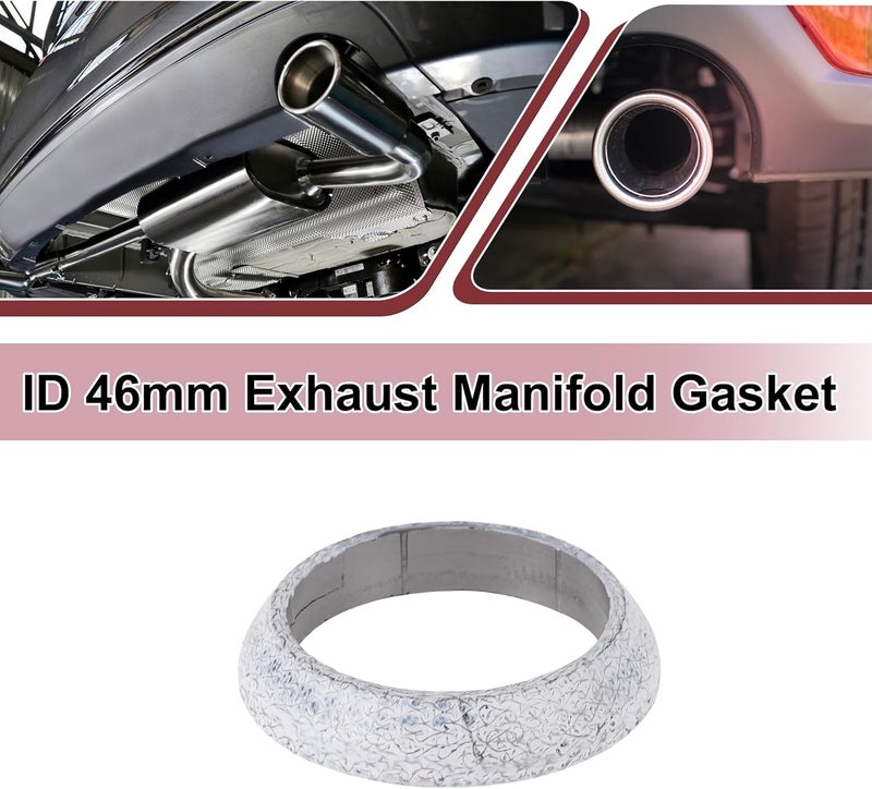 REPAIROCK ID 46mm Exhaust Manifold Gasket Prevent Leak Noise Exhaust Donut Gasket Muffler Ring Exhaust Flange Gasket for Car SUV Truck RV Graphite - Image 2
